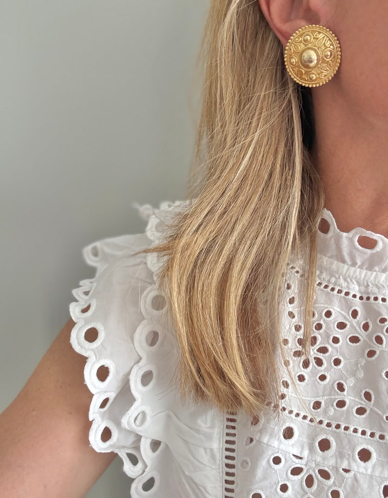 Etruscan Clip On Earrings