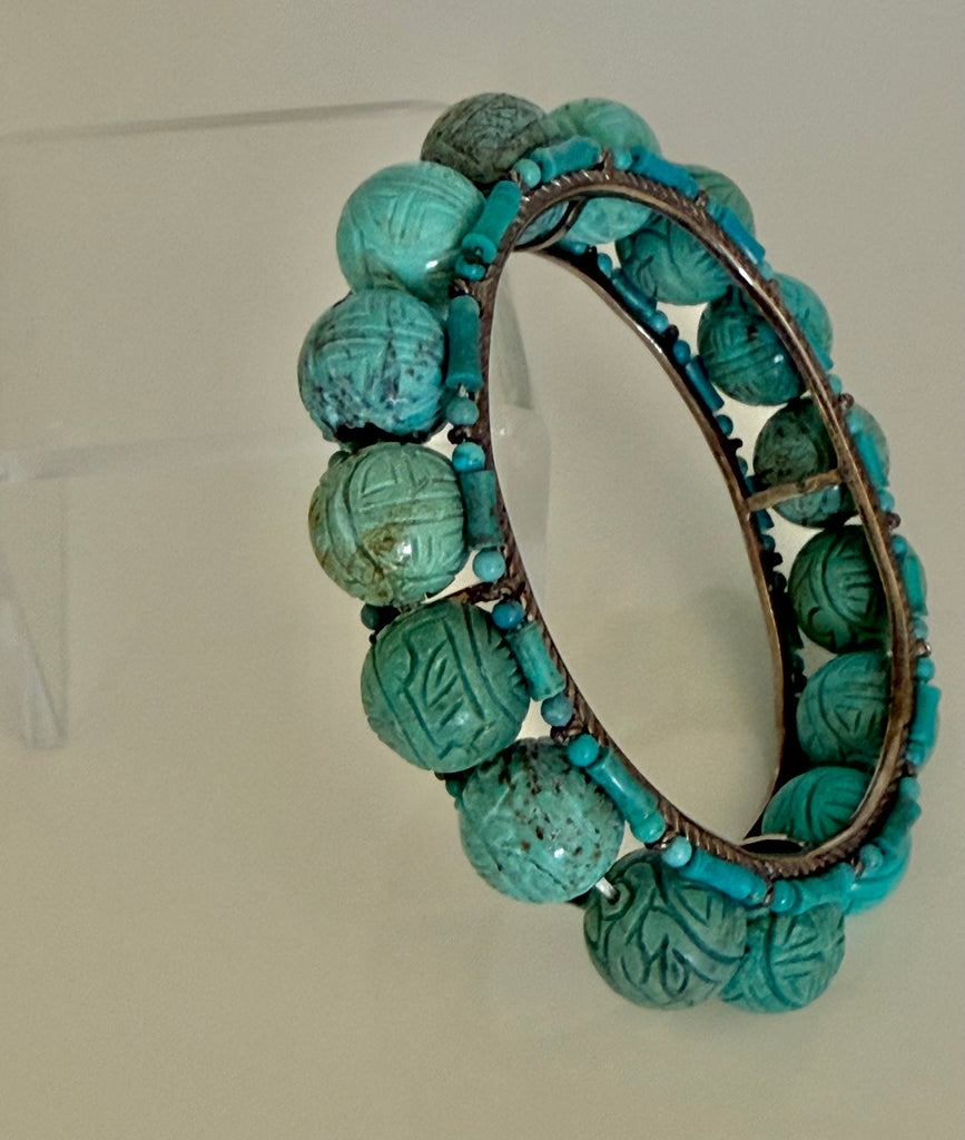 Carved Turquoise Stone Bracelet