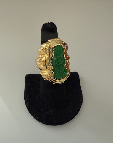 Large Green Resin Ring Size 6.75