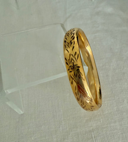Gold Plated Etched Bracelet