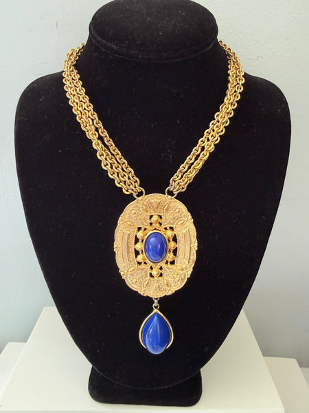 Les Bernard Lapis Pendant Necklace