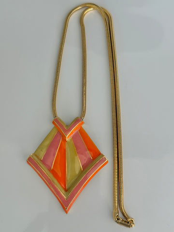 Valentino Enamel Modernist Necklace