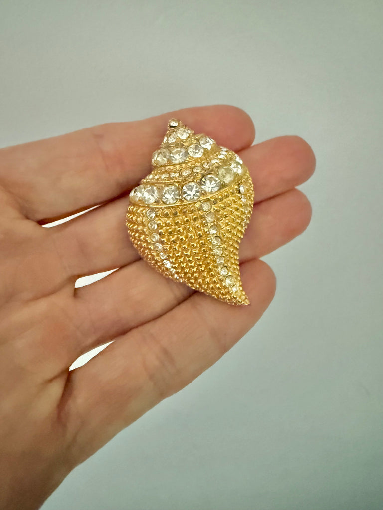 Bellini Rhinestone Shell Brooch