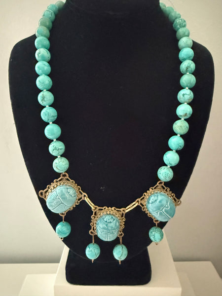 Turquoise Scarab Necklace
