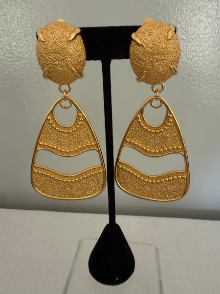 YSL Gold Clip On Earrings