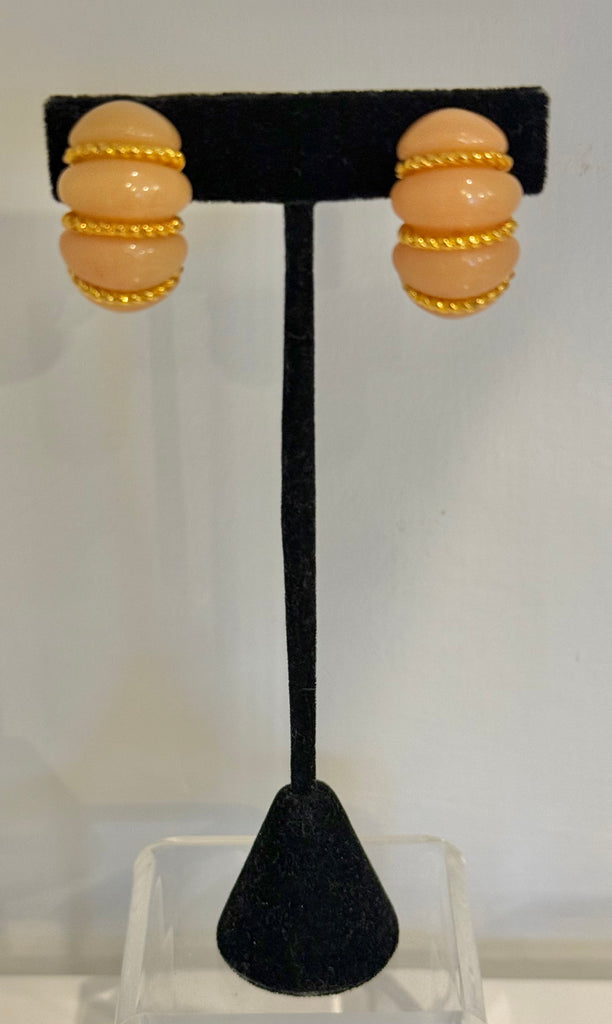 Kenneth Jay Lane Light Pink Clip On Earrings
