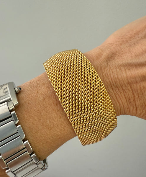 Large Gold Mesh Bracelet