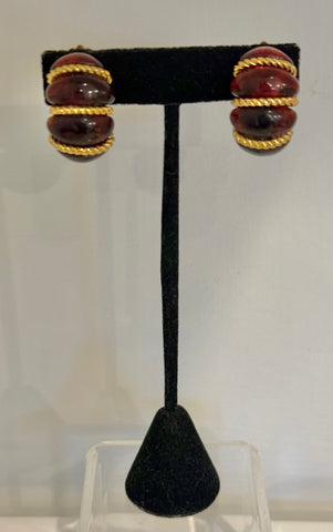Kenneth Lane Tortoise Clip Earrings