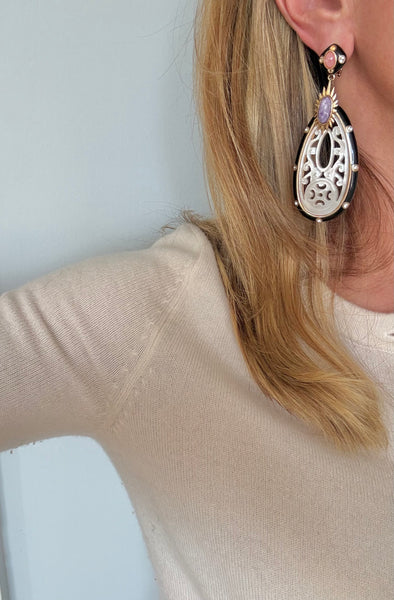 Angelique de Paris Gold Over Sterling Dangle Post Earrings