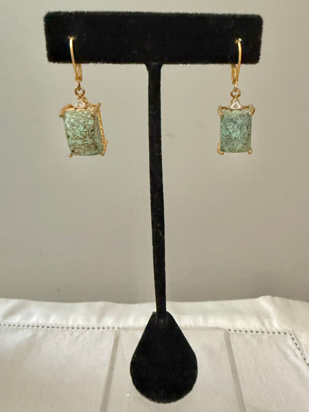 Petite Turquoise Dangle Earrings for Pierced Ears