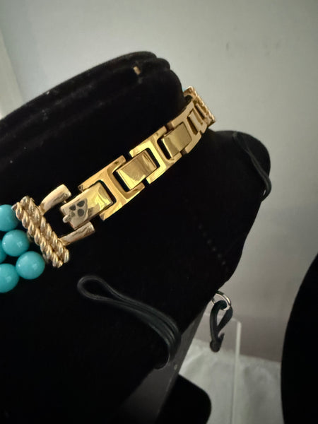 Boucher Turquoise Beaded Art Deco Collar Necklace