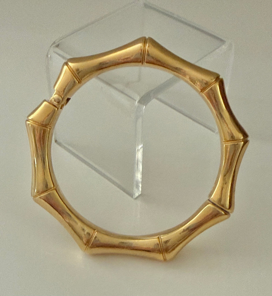 Gold Plated Hinged Bamboo Bracelet