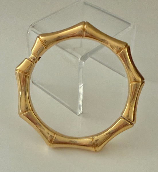 Gold Plated Hinged Bamboo Bracelet