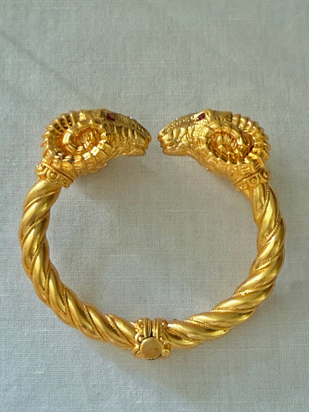 Gold Plated Ram Bracelet