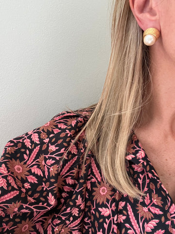 Fendi Pearl Post Earrings