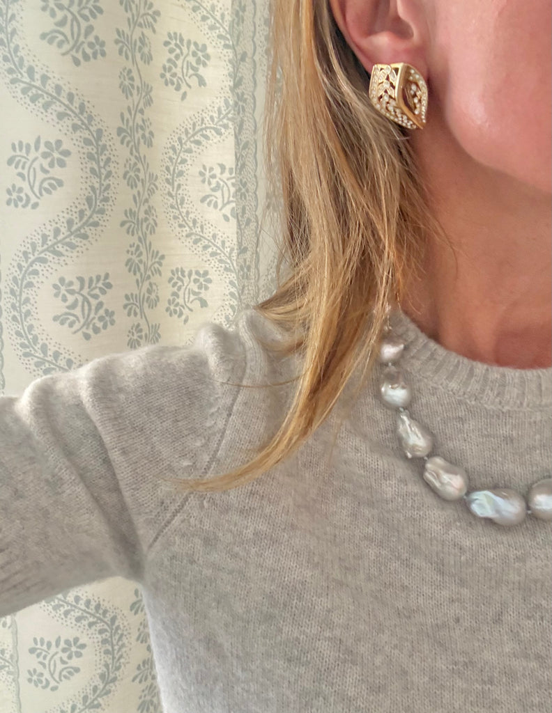 Rhinestone Clip On/Screw Back Earrings