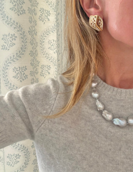 Rhinestone Clip On/Screw Back Earrings