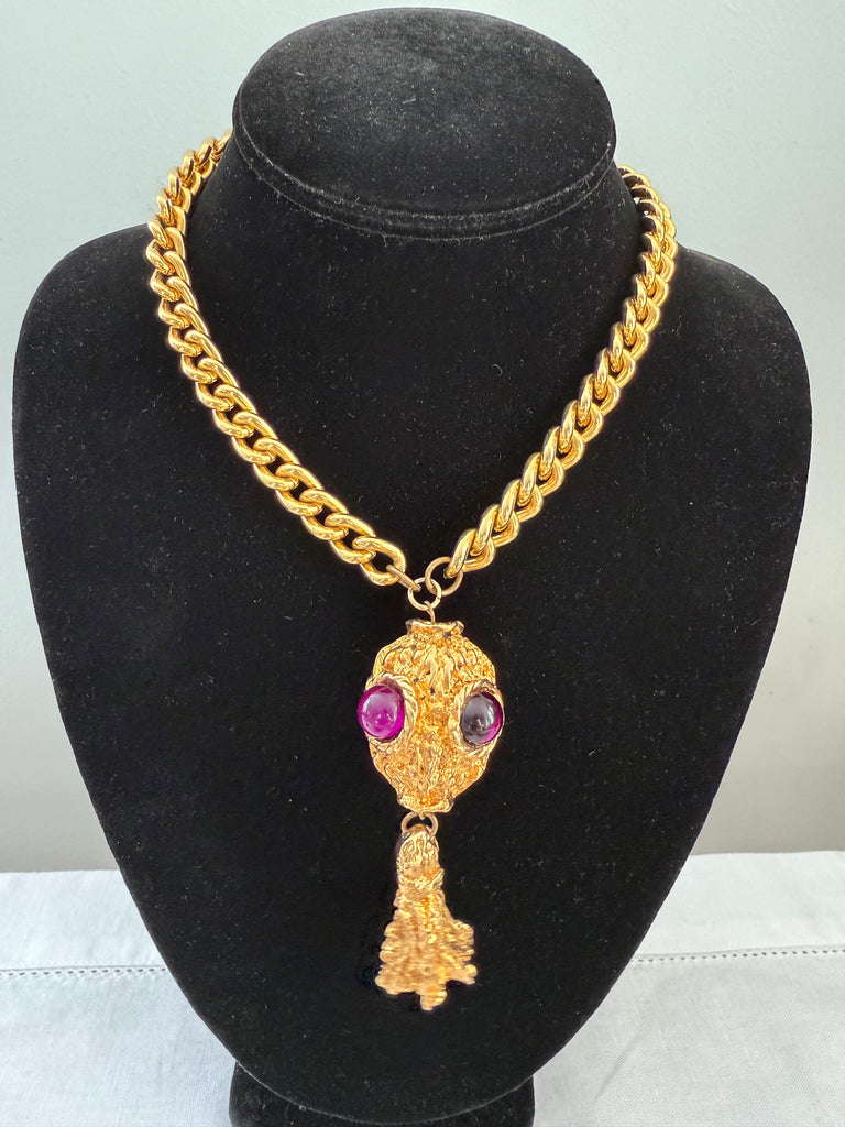 French Purple Cabochon Choker Necklace