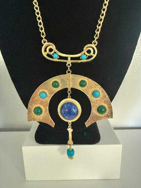 Egyptian Revival Cabochon Necklace