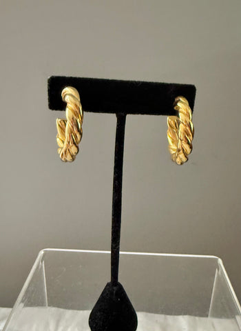 Gold Plated Twist Post Hoops