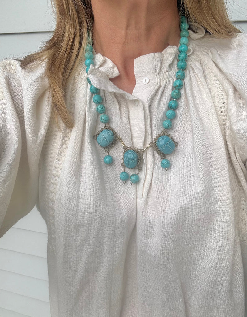 Turquoise Scarab Necklace