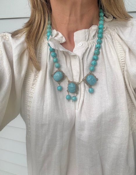Turquoise Scarab Necklace