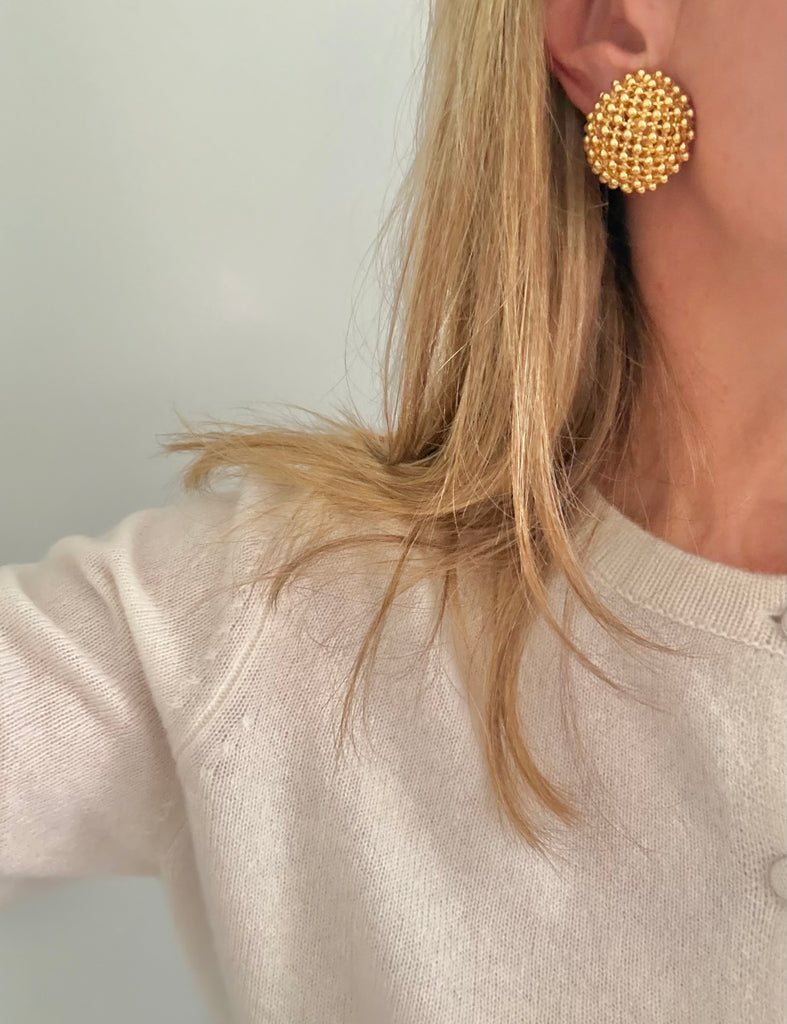 Ciner Gold Clip On Earrings