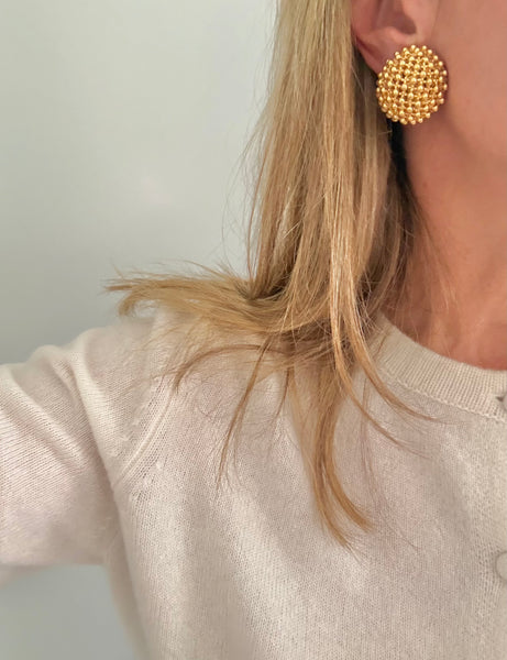 Ciner Gold Clip On Earrings