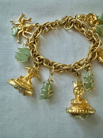 Light Green Stone Asian Charm Bracelet