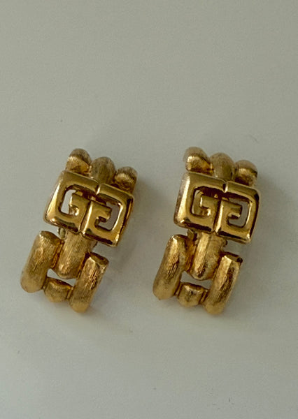 Givenchy Logo Clip On Earrings