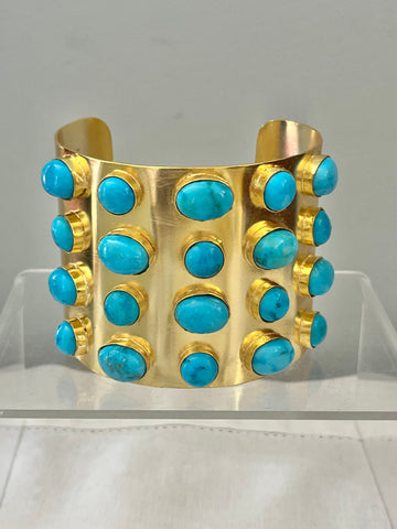 Wide Turquoise (Howlite) Cuff Bracelet