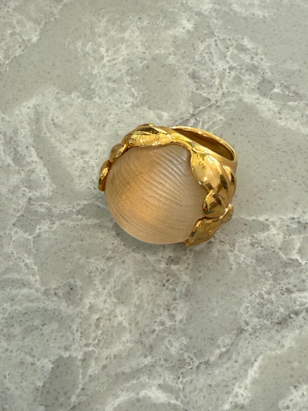 Alexis Bittar Carved Resin Bombe Ring Size 7