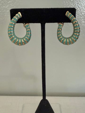 Ciner  Turquoise Clip On Earrings