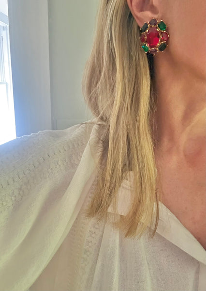 Ciner Moghul Clip On Earrings