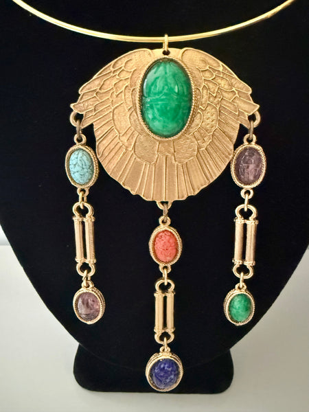 Accessocraft Scarab Brooch/Pendant on Choker Wire