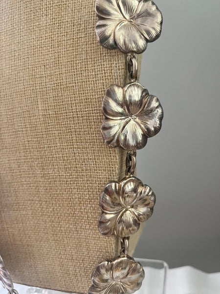 Silver Plated Flower Necklace