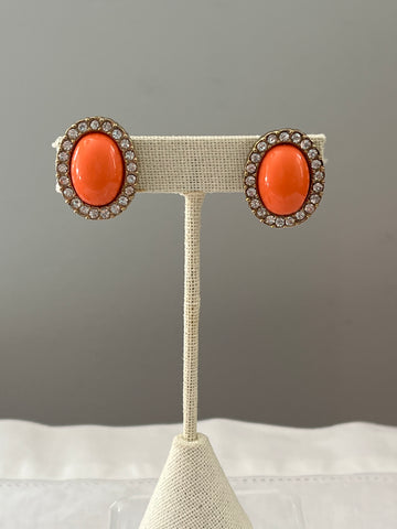 Kenneth Jay Lane Coral Clip On Earrings