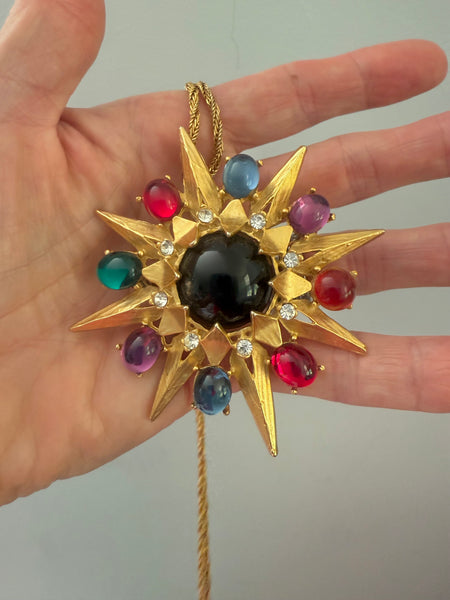 Colorful Maltese Cross Brooch/Necklace