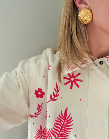 Fendi Large Gold Sun Clip On Earrings