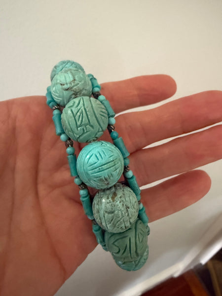 Carved Turquoise Stone Bracelet