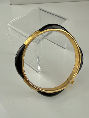 Black & Gold Hinged Bracelet