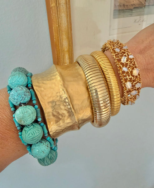 Hammered Gold Cuff Bracelet