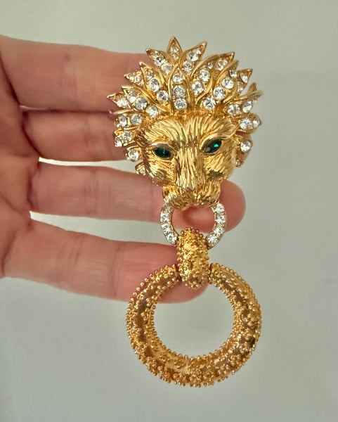 JBK Dangle Lion Brooch