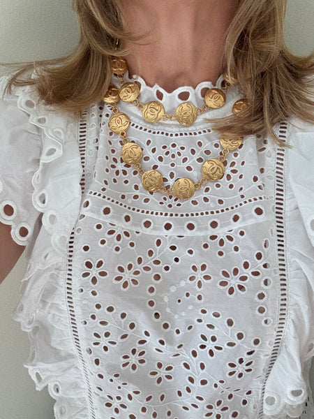 Chanel Logo Disk Necklace