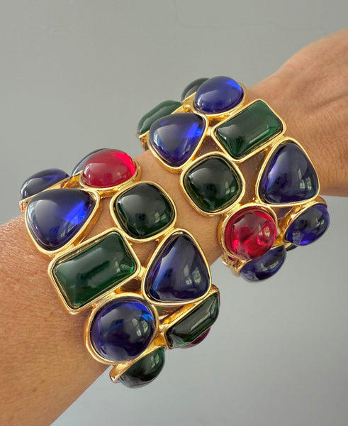 Colorful Glass Cabochon Bracelet /Small Wrist