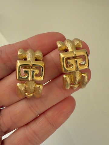 Givenchy Logo Clip On Earrings