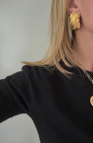 St John Gold Plated Clip On Earrings