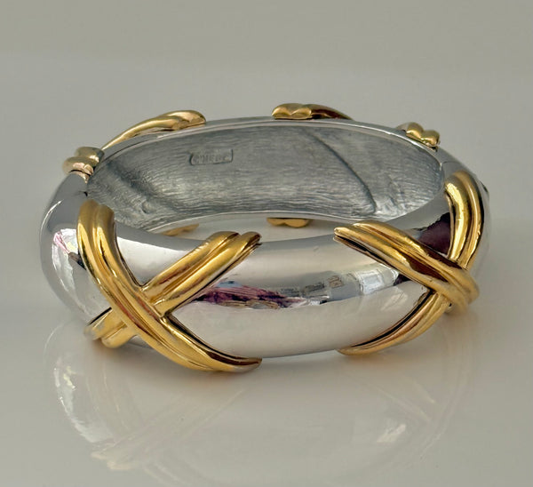 Ciner Silver Plated X Bracelet