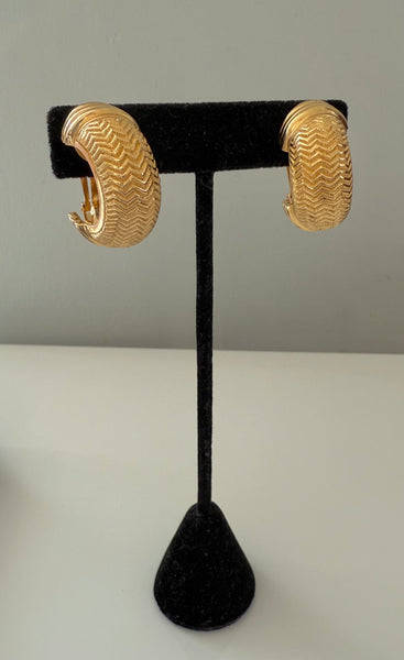 Dior Gold Plated Hoop Clip On Earrings