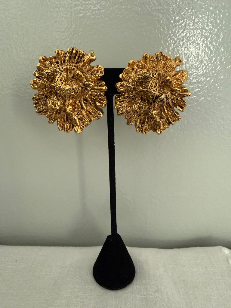 Georges Rech Gilded Resin Clip On Earrings
